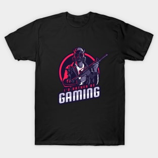 I'd Rather Be Gaming Funny RPG Gamer Video Gamer T-Shirt